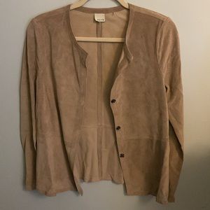 Ecru 100% leather tan shirt or jacket